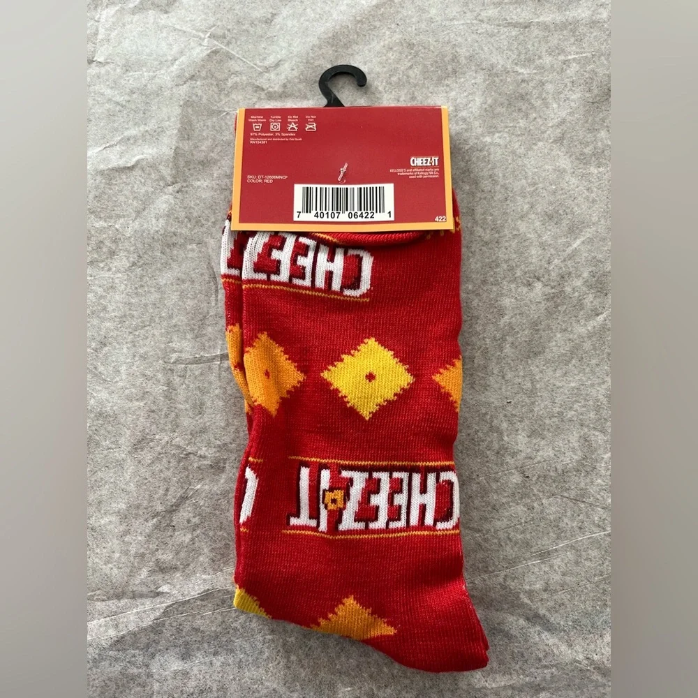 Cheez It Crackers Socks Fits Men’s Size 6-12